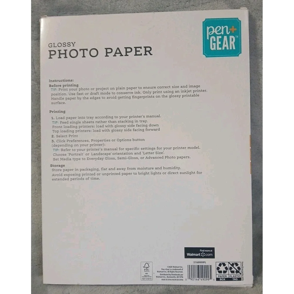 Pen‎ + Gear Glossy Photo Paper 45 Sheets 8.5 Mil 8.5